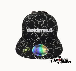 Deadmau5 All Over Glow In the Dark Snapback Flat Brim Baseball Hat
