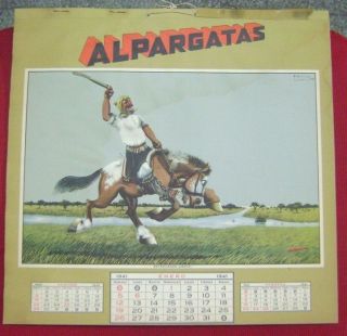Molina Campos Argentina Alpargatas Calendar Gauchos 41 L@@K
