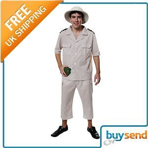 Adults Mens Safari Explorer Fancy Dress Costume Outfit   One Size Fits