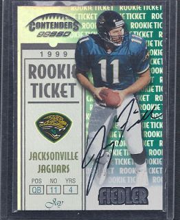 1999 PLAYOFF CONTENDERS JAY FIEDLER #201 RC AUTO JAGUARS WAS