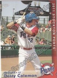 2011 Stockton Ports Dusty Coleman Rookie RC Athletics Minor League