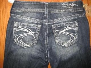 Womens Silver Jeans Suki Boot cut 25 x 34 L MSRP $75 Embroidered name