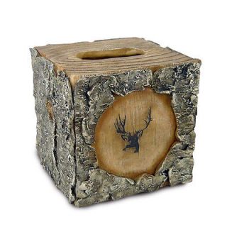 DEER TISSUE BOX COVER LODGE LOG CABIN COUNTRY HOUSE HOME DECOR HUNTING
