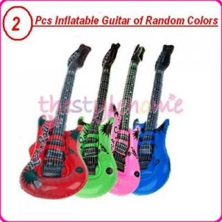 2Pcs Random Color Inflatable Guitar for Rock N Roll Party Favor for
