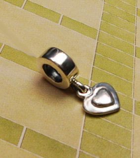 listed AUTHENTIC Pandora Silver Bead CHARM HEART DANGLE #790373 NEW