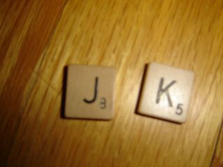 Scrabble Tile Letters J & K for Crafts, Scrapbooking, ReplacementsF