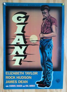 James Dean Giant Movie Ad Tin Sign Liz Taylor 50s WB Warner Bros Film