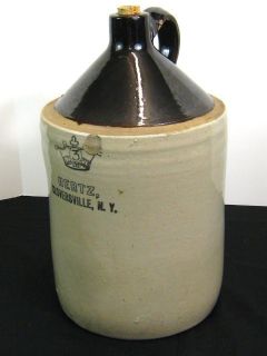 Antique 3 Gal Stoneware Whiskey Moonshine Jug Crock Bottle Hertz