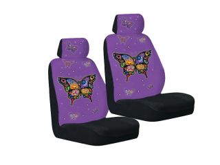 4pc Set Yujean Purple Celestial Butterfly Auto Car Seat Cover Front