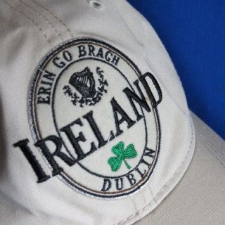 NEW NWT Dublin Ireland Erin go Bragh baseball HAT CAP light tan khaki