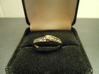 10k Gold diamond Engagement Band Ring 1.6g No Scrap