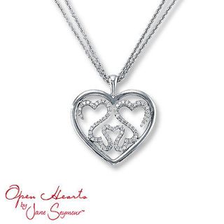 Jane Seymour Open Hearts Diamond Family Necklace Pendant