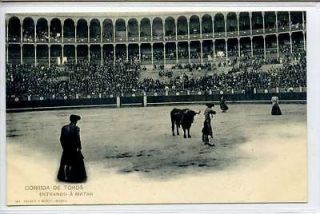 Bullfight, Corrida de Toros, Entrando a Matar, Spain c1900 Unused EX