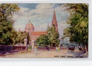 India Lahore Roman Catholic Cathedral OLD TUCK POSTCARD SQ90