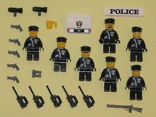 Policemen SWAT TEAM Minifigs Lot Police Guys Toys Guns City