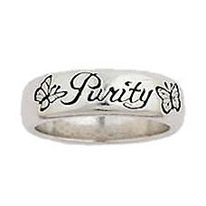 Womens Christian Pewter Butterfly Purity Ring for Girls