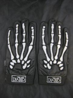 Leather Skeleton Gloves   3M Reflective Bones Halloween Rob Zombie