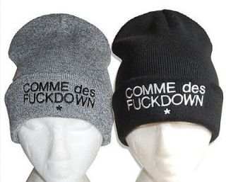 Hip Hop chic SSUR COMME DES FUCKDOWN Knitting Wool Beanie Hat winter