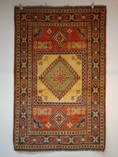 Beautiful Vegetable Dyed Kazak Rug Red Background Excellent Condition