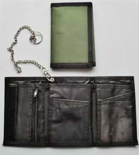 NEW** SMALL CANVAS trifold security chain wallet velcro closing in