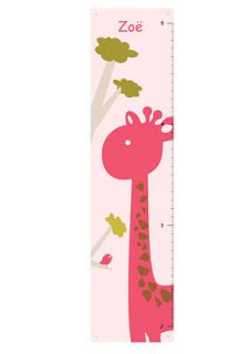 Girl Giraffe Canvas Height Chart   Pink nursery wall decor