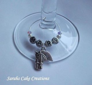 Wine Glass Charm   Horse/Cross/He art/Rose/Star/ Snow with Crystals
