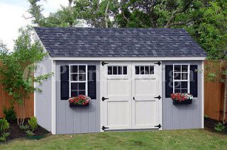 16 Utility Garden Storage Deluxe Shed Plans, Lean To Roof Style