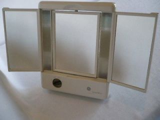  GE Tri Fold 3 Way Lighted Make Up Mirror W/Outlet