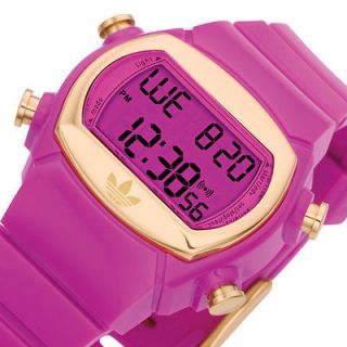 Ladies ADIDAS Candy New Digital Sport Watch Pink Rubber Band Gold Tone