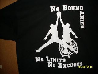 No Limits Inspirational T Shirt Disabled Wheelchair Basketball