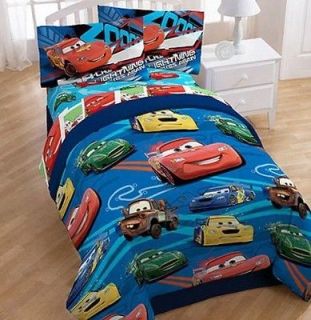 Disney Cars Twin 4pc Bedding Set Comforter & Sheet Set Lightning