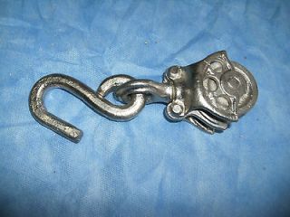 vintage decrative block and tackle rope pully nickle plated