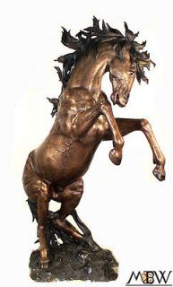 8Ft Life Size Outdoor Cast Bronze Rearing Horse Statue