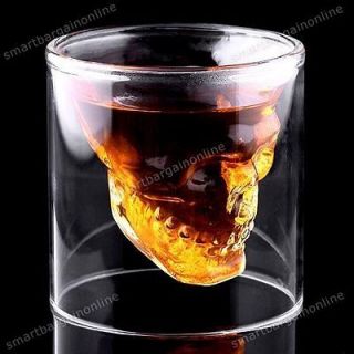 Crystal Skull Skeleton Deaths Head Whiskey Vodka Shot Glass Mug Drink