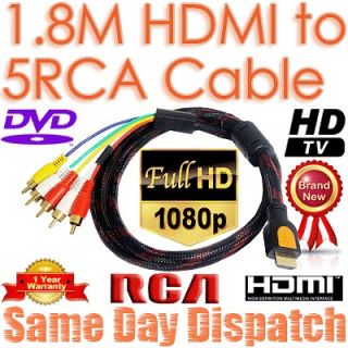 8M HDMI M to 5 RCA RGB Audio Video AV Component Cable