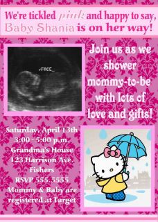 Hello Kitty Ultrasound Baby Shower Invitation