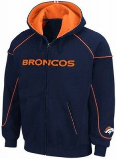 Denver Broncos Full Zip NFL Team Apparel Hoodie Sweatshirt Big & Tall