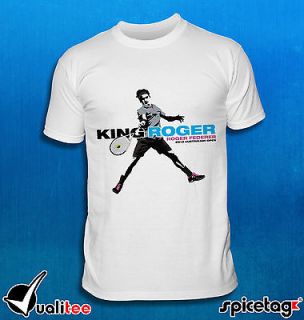 SPICETAG Roger Federer 2013 Australian Open Tennis White King T shirt