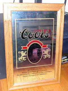 Vintage Coors Beer Mirror bar pub glass Banquet light Since 1873 rare