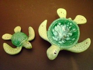 VERY RARE Signed Ben Diller Sea Turtle Mother Baby Numbered Dish
