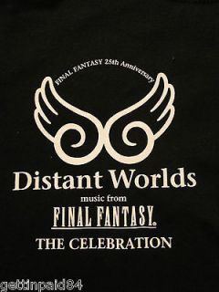 RARE Final Fantasy Distant Worlds Official Promo Concert T shirt size
