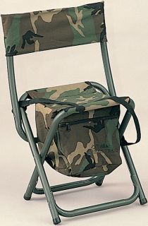 Military Camping Deluxe Woodland Camouflage Folding Chairs w/Pouch