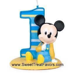 Disney Baby MICKEY Party 1st Birthday Favors Candle Cake Topper Kit