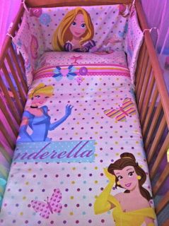Disney Princess Rapunzel Belle Cinderella COT BEDDING SET