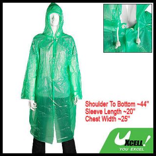 Unisex Green Plastic Emergency Adult Raincoat Rain Coat