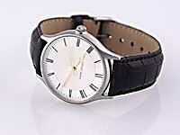Georg Jensen Mens Watch # 381 Steel with White Dial