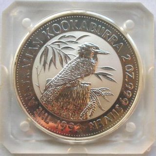 Australia 1992 Kookaburra 2 Dollars 2oz Silver Coin,Proof