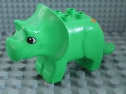 LEGO Duplo Dino / Dinosaur Adult Triceratops   Bright Green with Brown