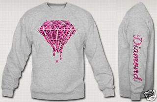 Diamond crewneck pink zebra print sweatshirt bleeding diamond crewneck