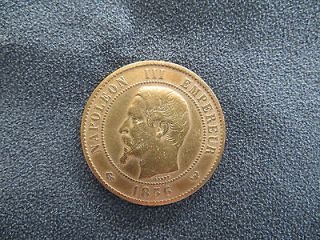 France Dix (10) Centimes Coin 1856 W Napoleon III Empereur